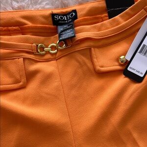 SOHO Orange pants with Gold Accents Sz Sm